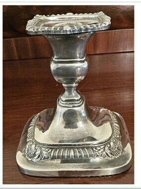 Vintage Silverplated Victorian Style Candlestick Holder Weighted Over 5 Inches